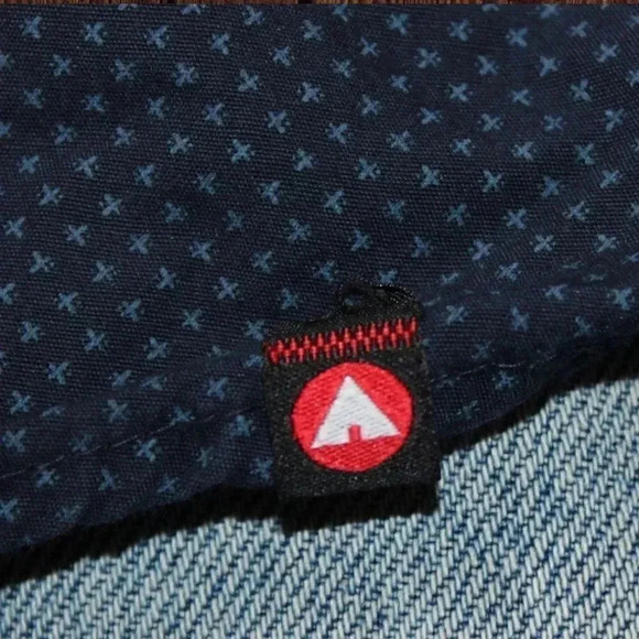 Button Up Collard Dress Navy Shirt AirWalk M - Picture 2 of 5